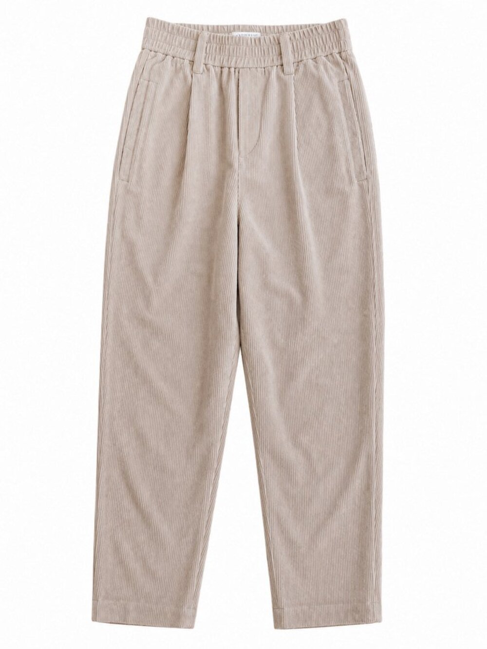BRUNELLO CUCINELLI Beige Cotton Corduroy Elastic Waist Straight Leg Pants 38 / 2